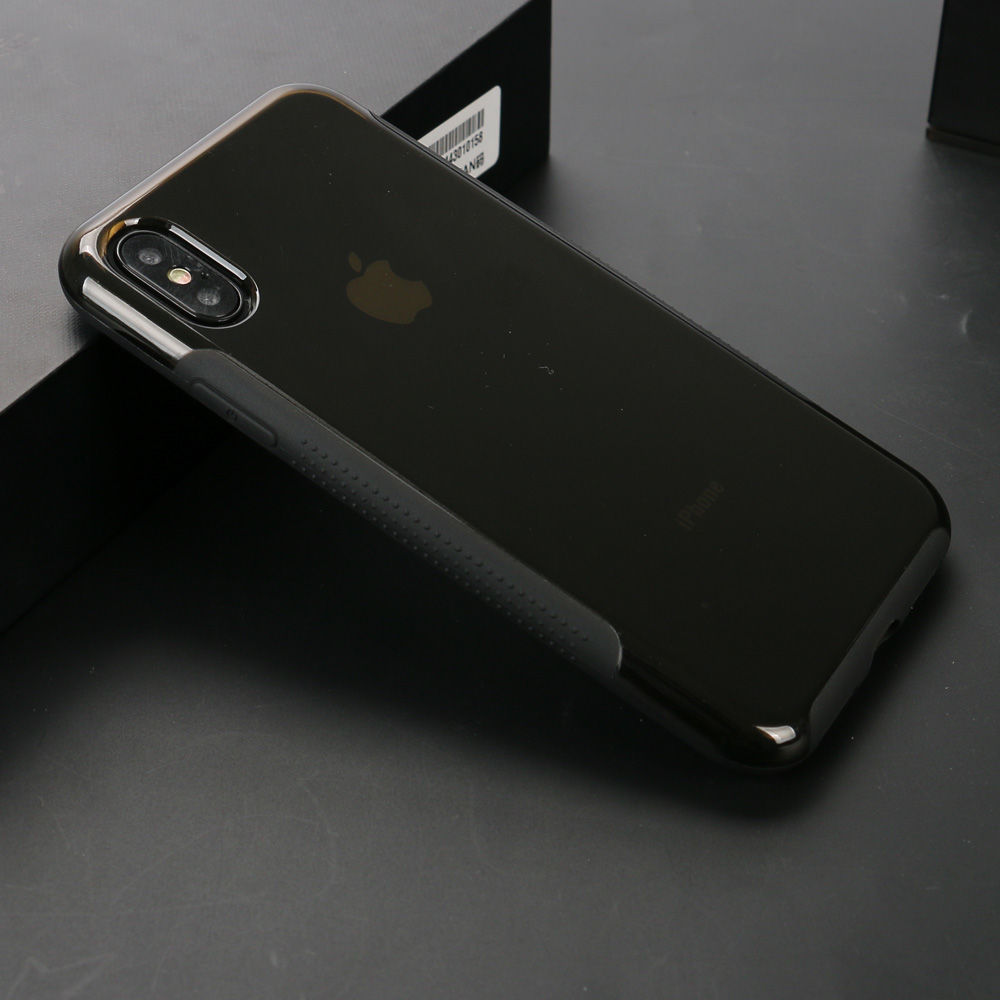 Apple iPHONE X (Ten) Clear Armor Shell Hybrid Case (Smoke)